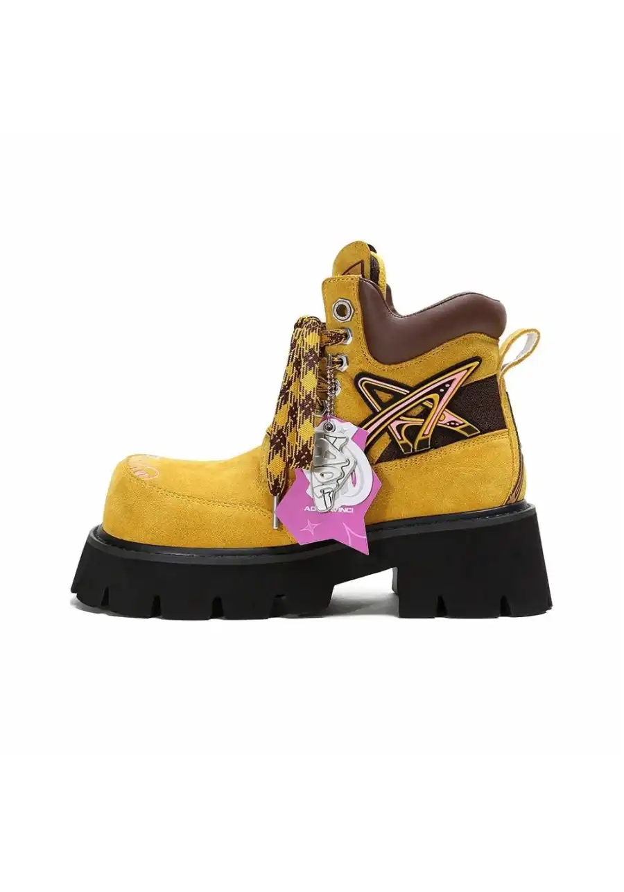 ADC丨Stardust Cat-Ear Black Boots-Yellow - 2