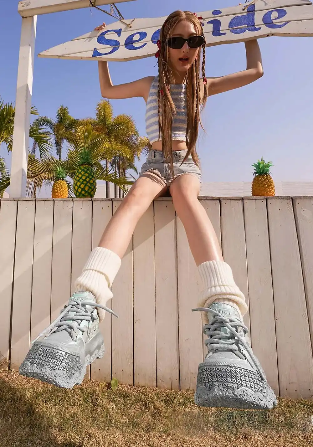 XMZY丨Stellar Nova - Chunky Sole Colorblock Sneakers-Silver