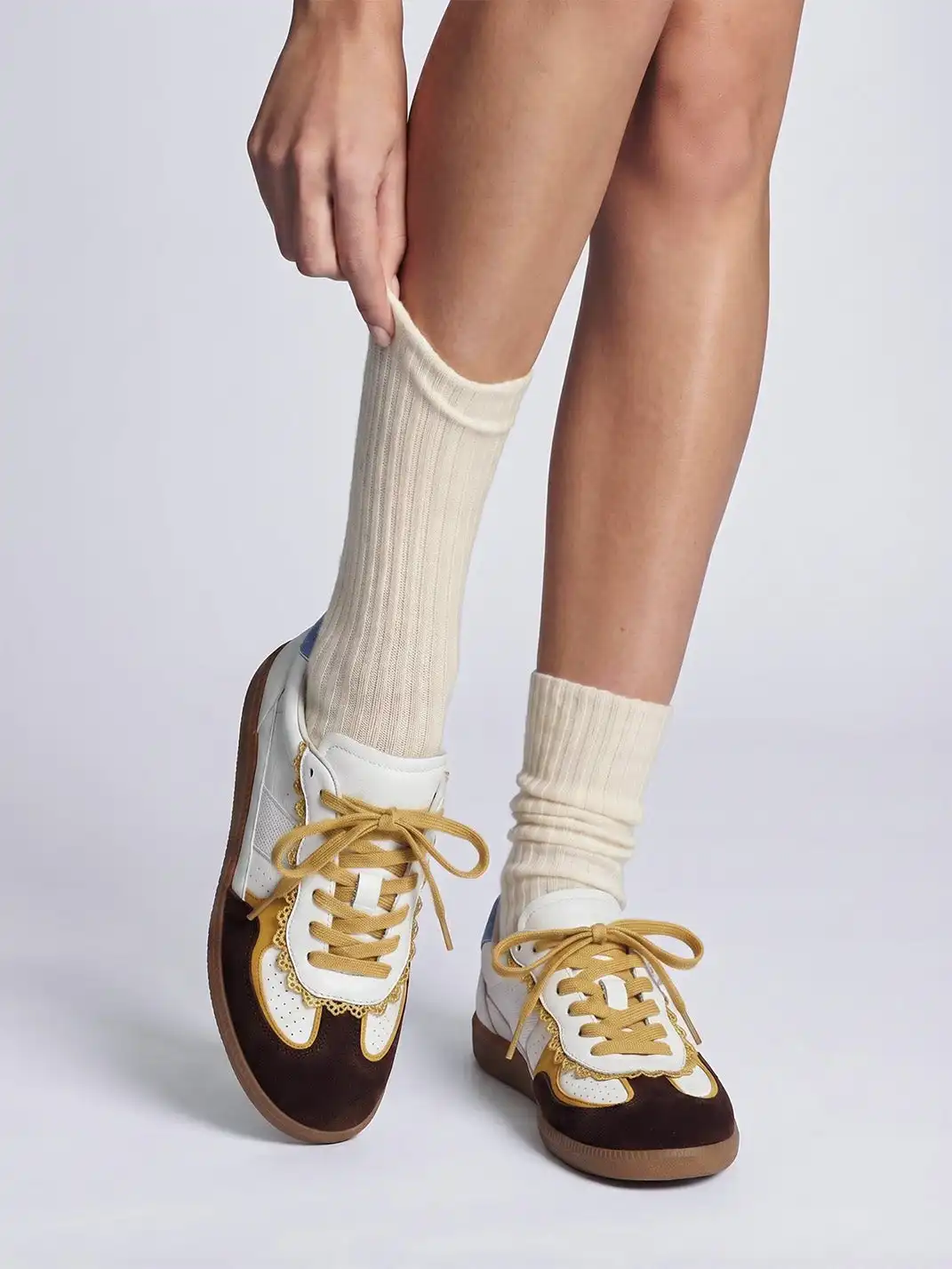 BellaLily丨Retro Colorblock Training Shoes-Yellow