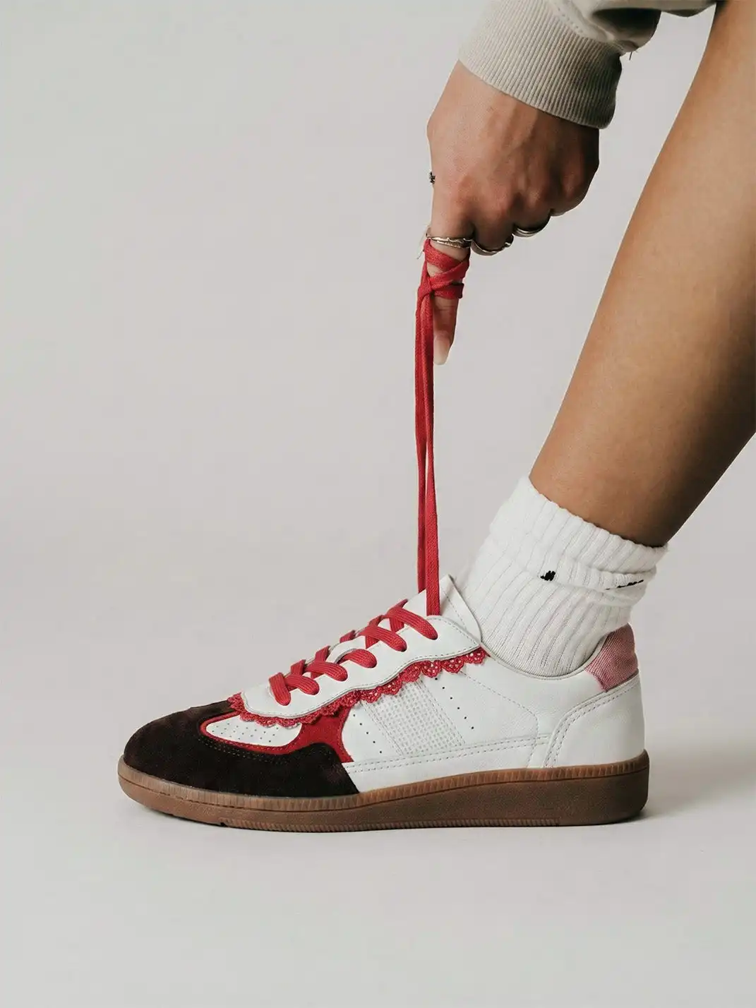 BellaLily丨Retro Colorblock Training Shoes-Red
