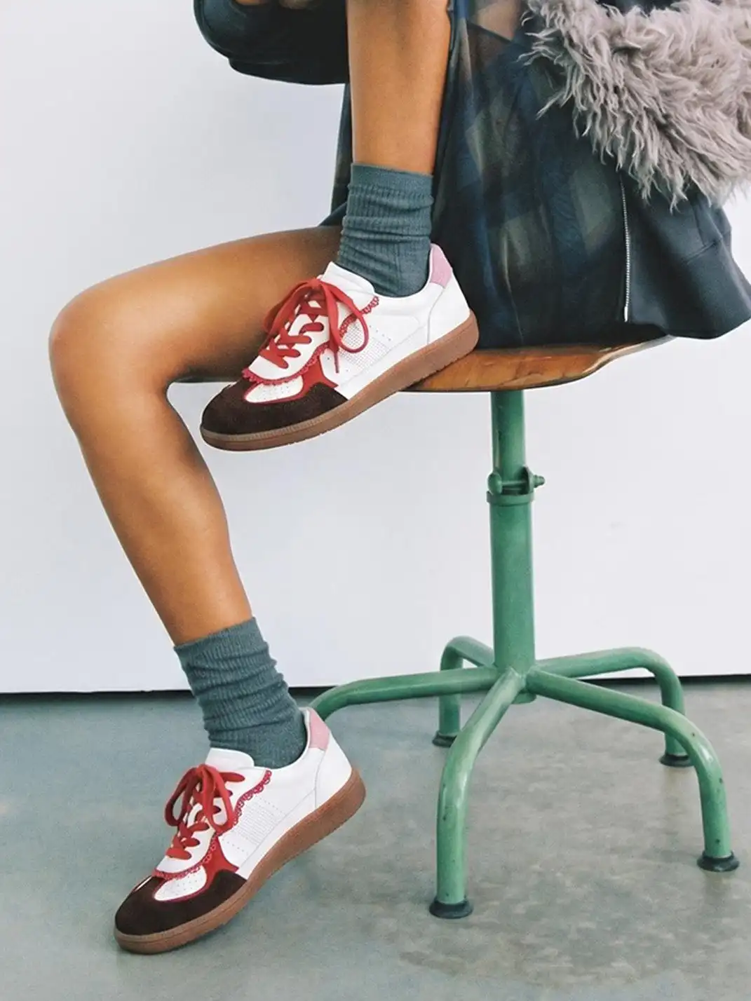 BellaLily丨Retro Colorblock Training Shoes-Red