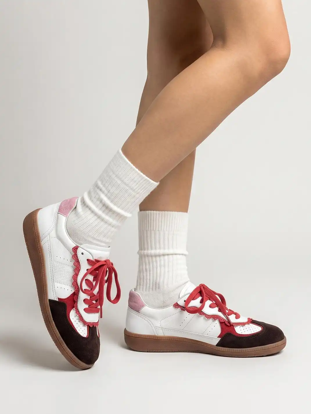 BellaLily丨Retro Colorblock Training Shoes-Red