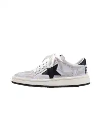 BellaLily丨Distressed Star-Embellished Dirty Sneakers-Gray