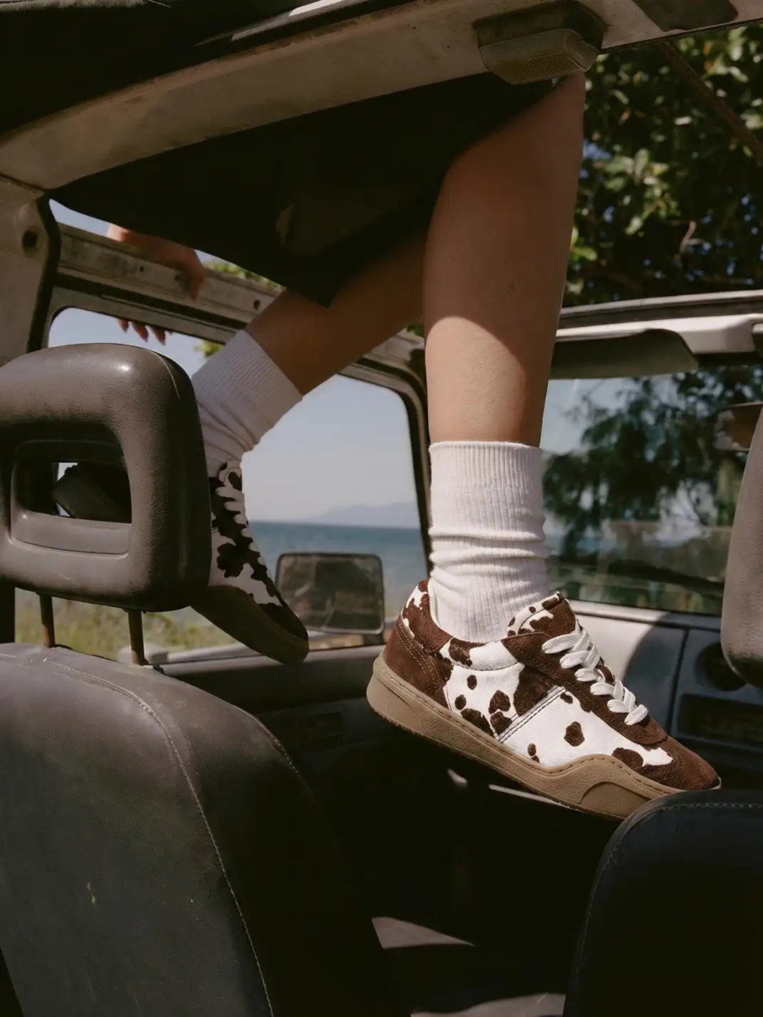 BellaLily丨Cowhide & Horsehair Training Sneakers-Coffee