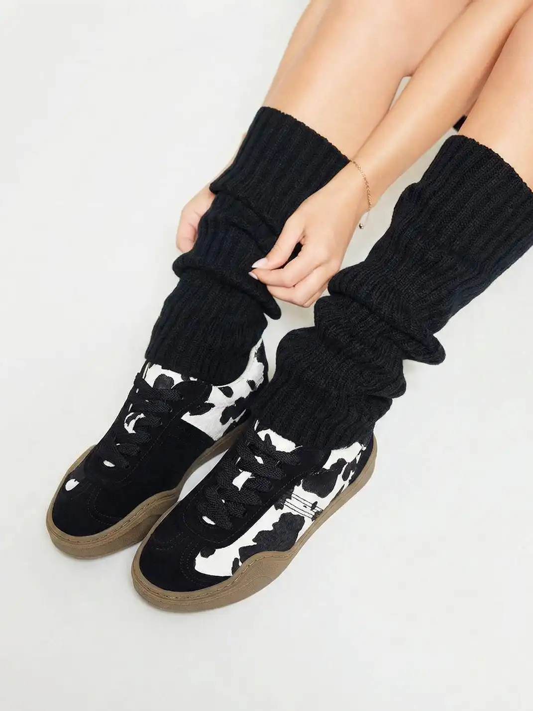 BellaLily丨Cowhide & Horsehair Training Sneakers-Black