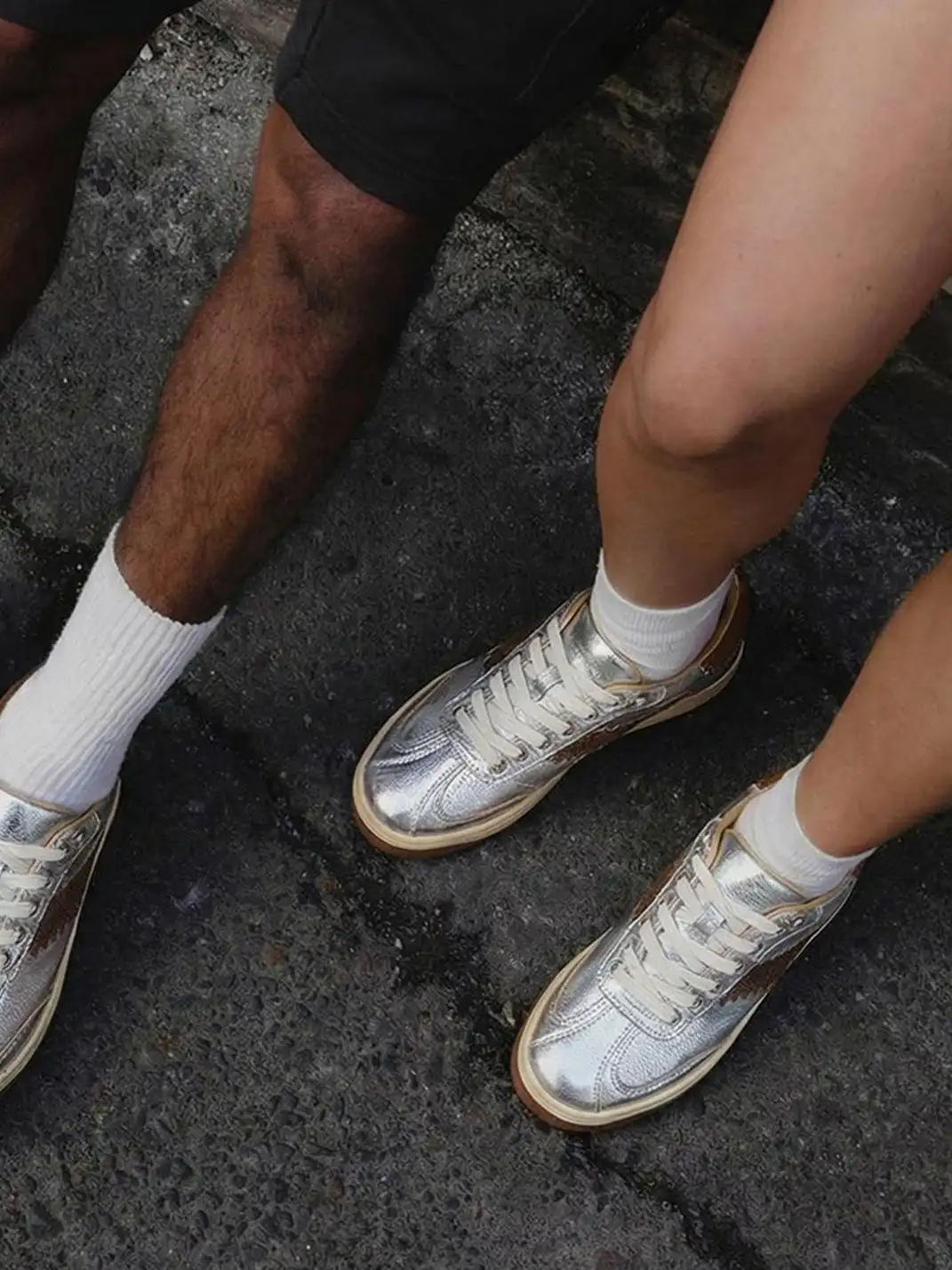 BellaLily | Gold Accent Low-Top Training Shoes-Silver&Brown