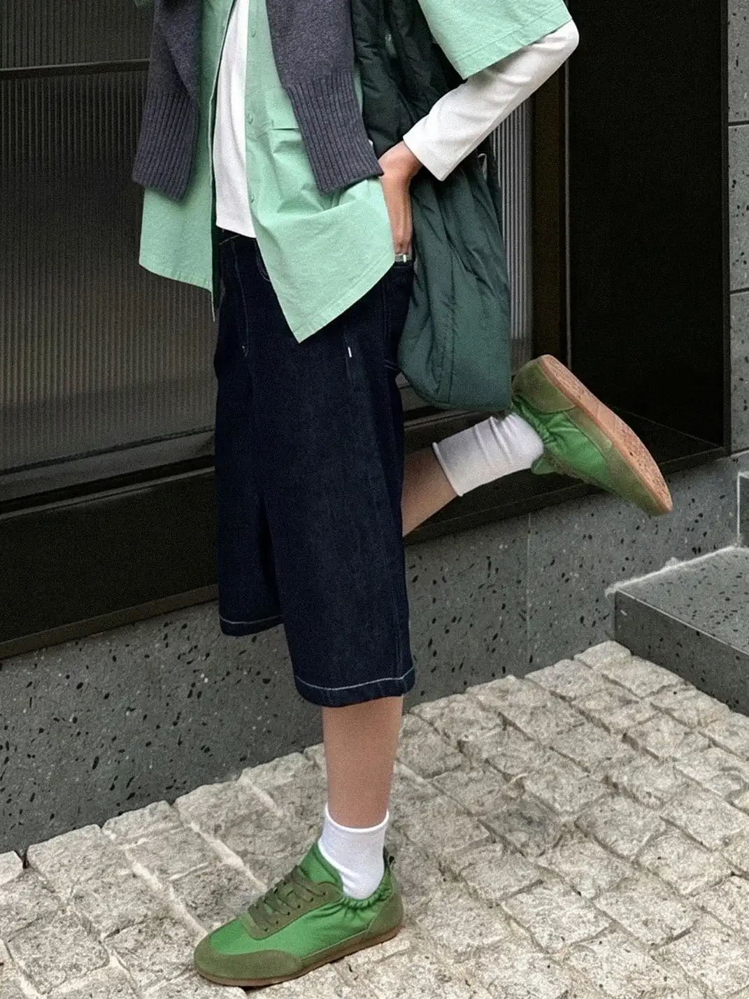 Le' Murmure | English Ivy Green Lambskin Vintage Sneakers