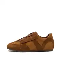 Le' Murmure | Baby Calfskin Thin-Sole Retro Sneakers-Brown