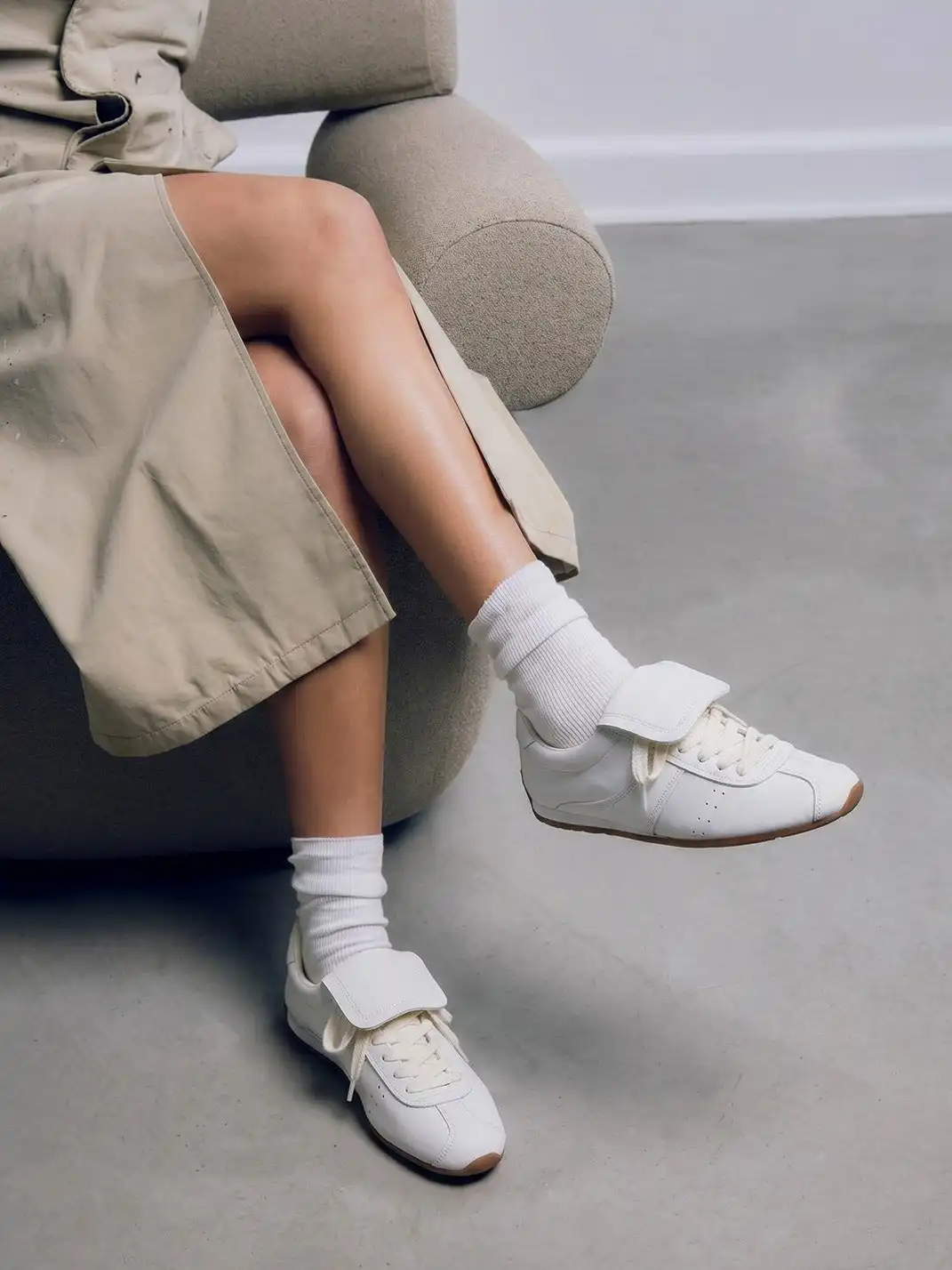 Le' Murmure | 90s Washed Vintage Leather Tennis Shoes