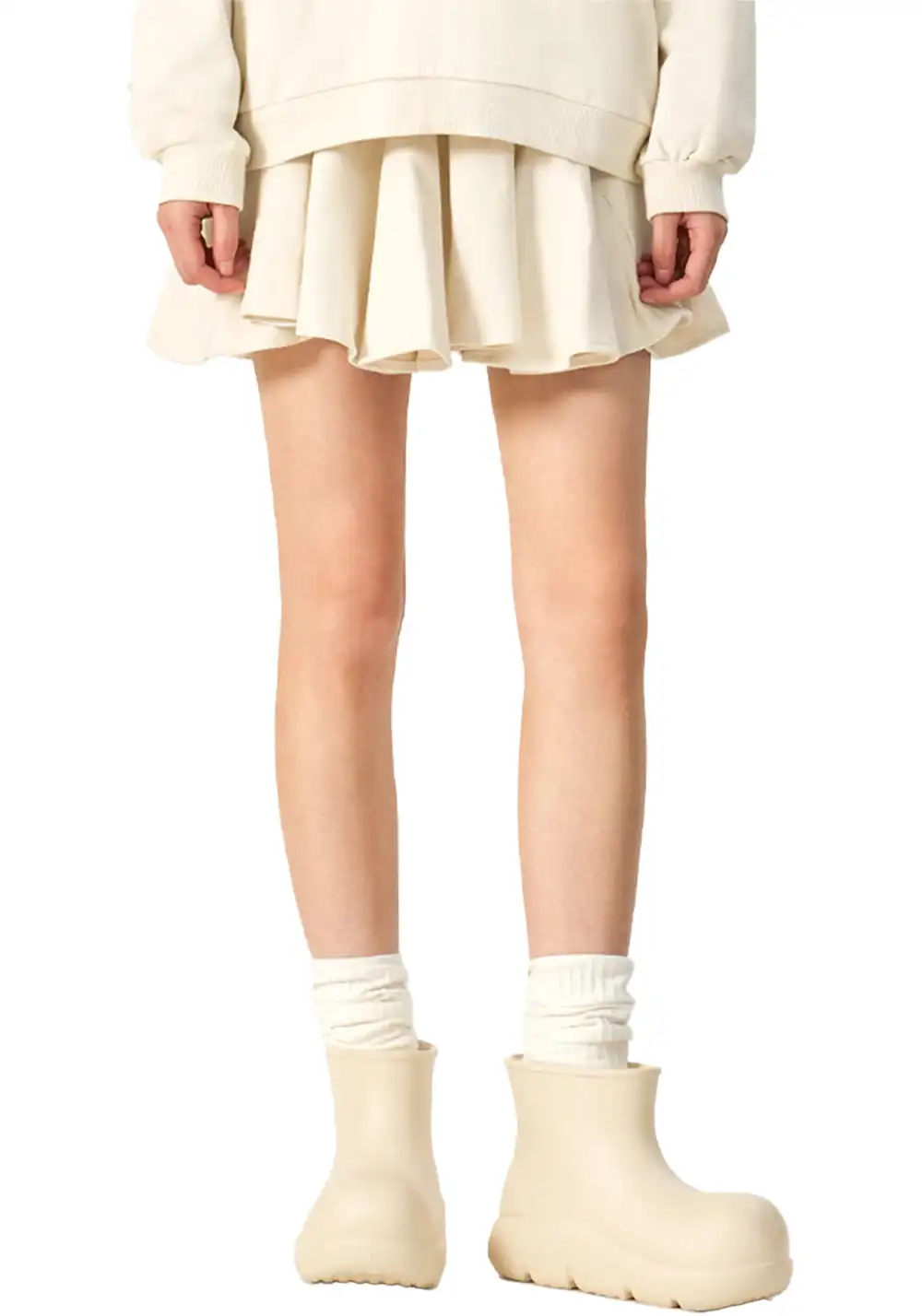 BEYS | Short Clown Boots - Chunky Rain Boots-Beige