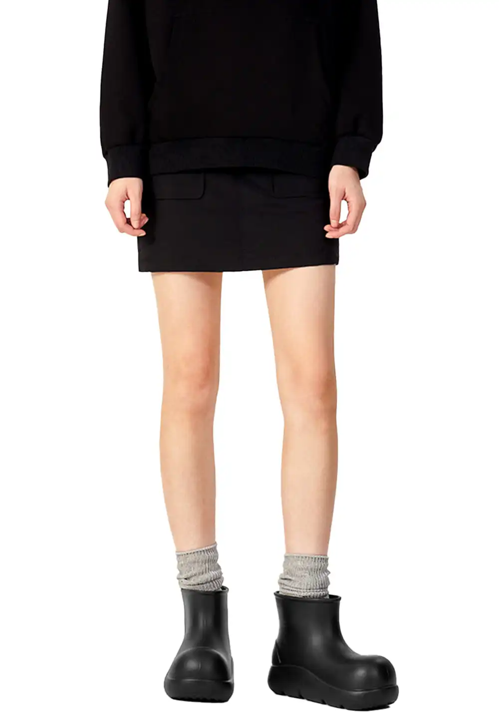 BEYS | Short Clown Boots - Chunky Rain Boots-Black