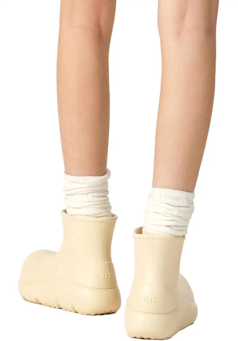 BEYS | Short Clown Boots - Chunky Rain Boots-Beige