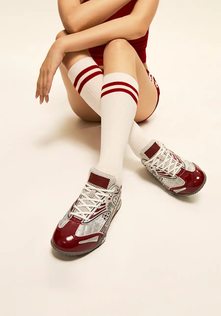 ONMAX | Clover Red Ballet Trainers - Red - 4