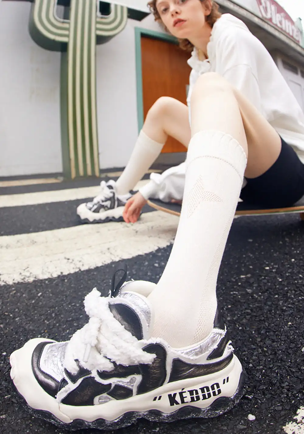 KEDDO | Wet Paint Vintage Dad Sneakers - Chunky Platform