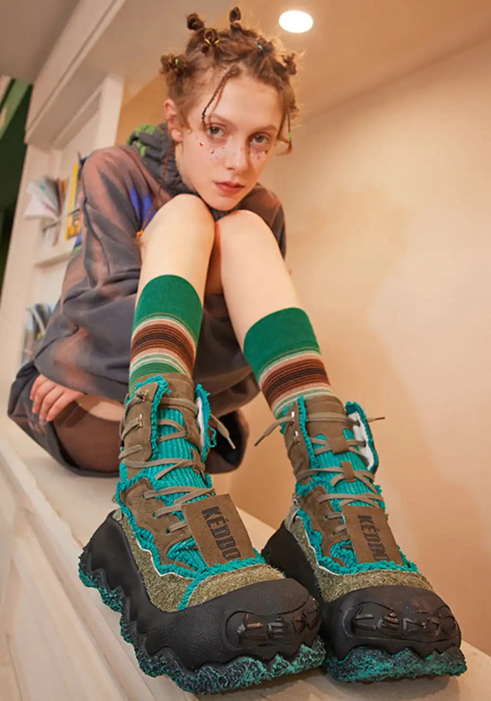 KEDDO | Deconstructed Paint-Splash Combat BootsÂ
