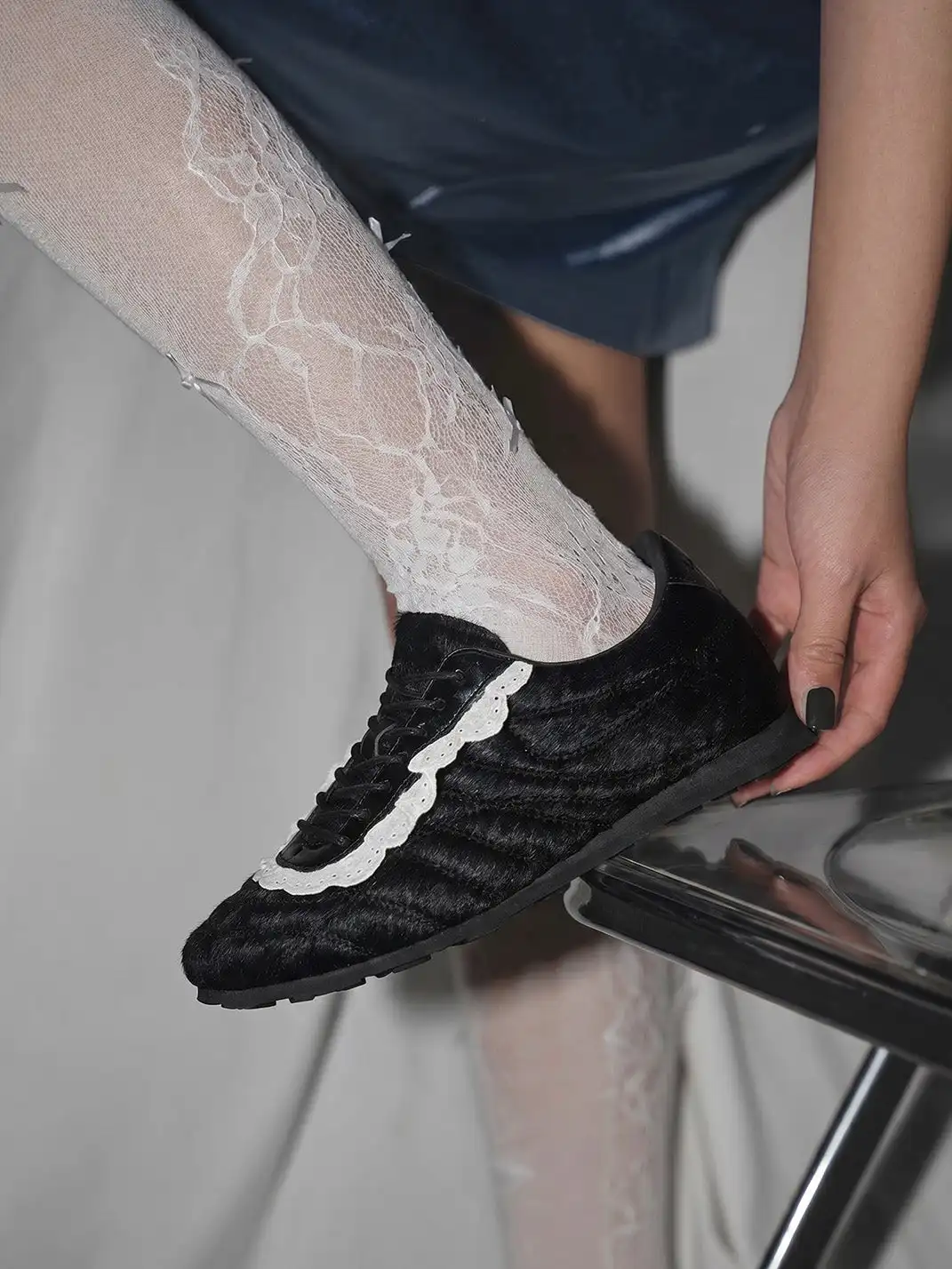 LeStream | Lace-Up Ballet Flats - Dark Horse Edition