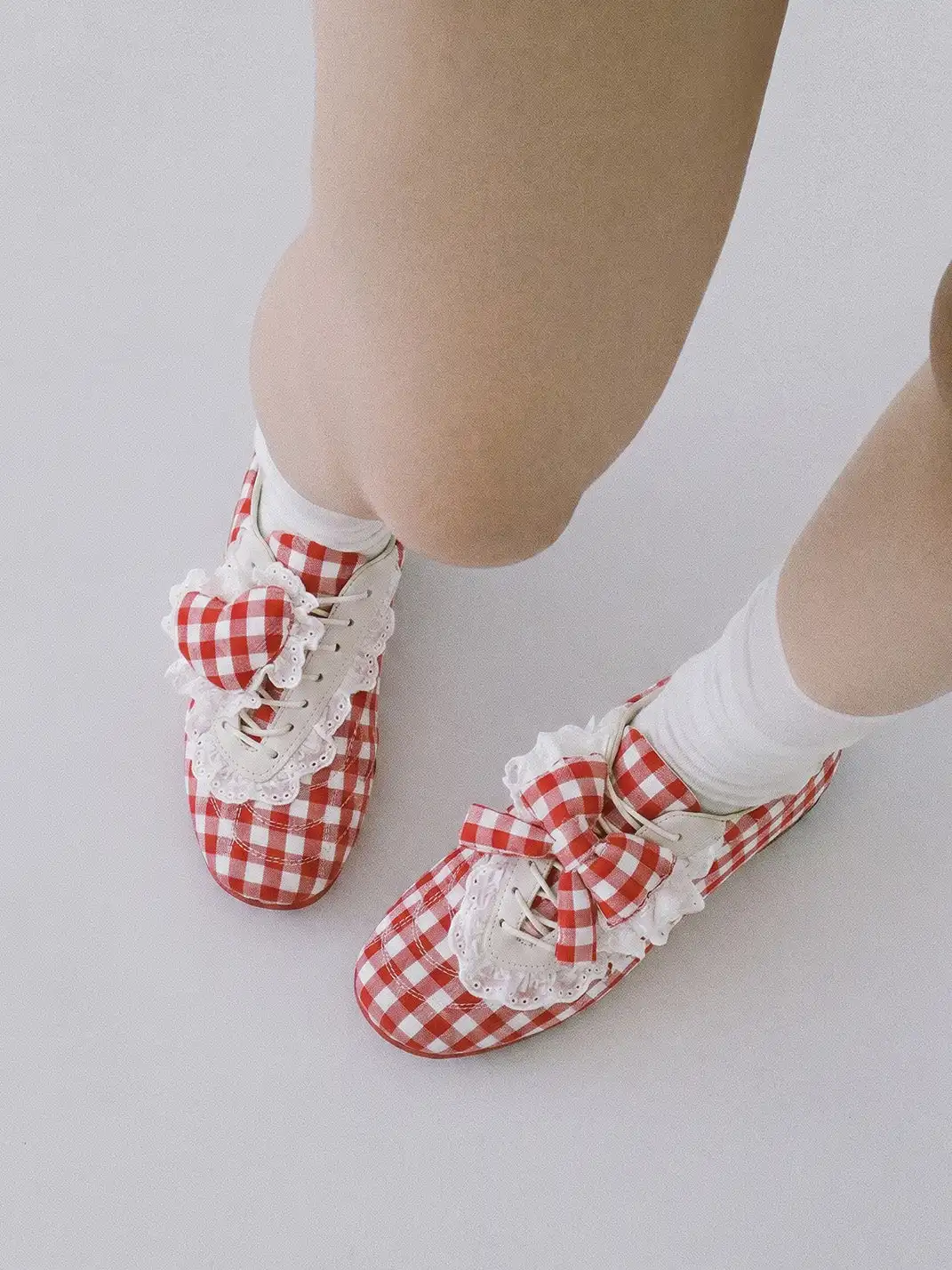 LeStream | Lucky Red Lace-Up Ballet FlatsĀ