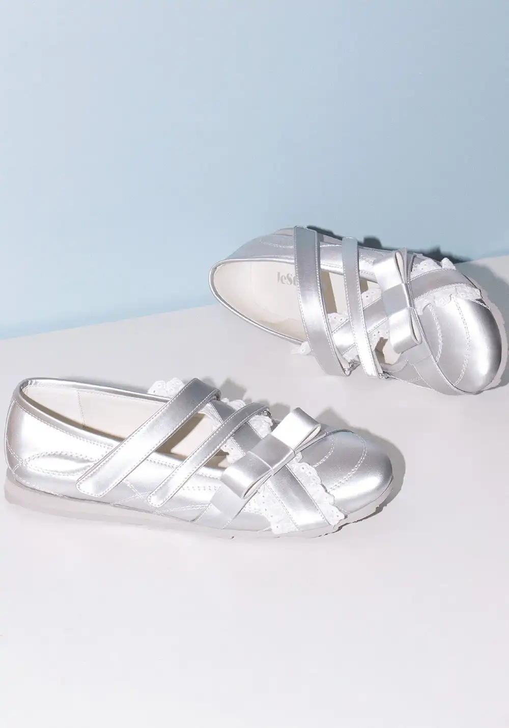 LeStream | Silver Mary Jane FlatsĀ