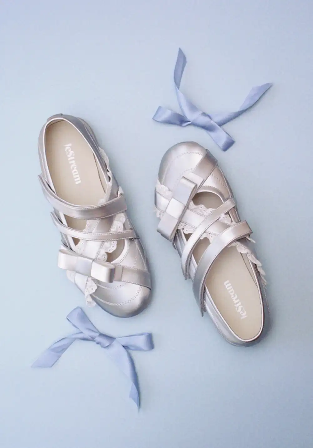 LeStream | Silver Mary Jane FlatsĀ