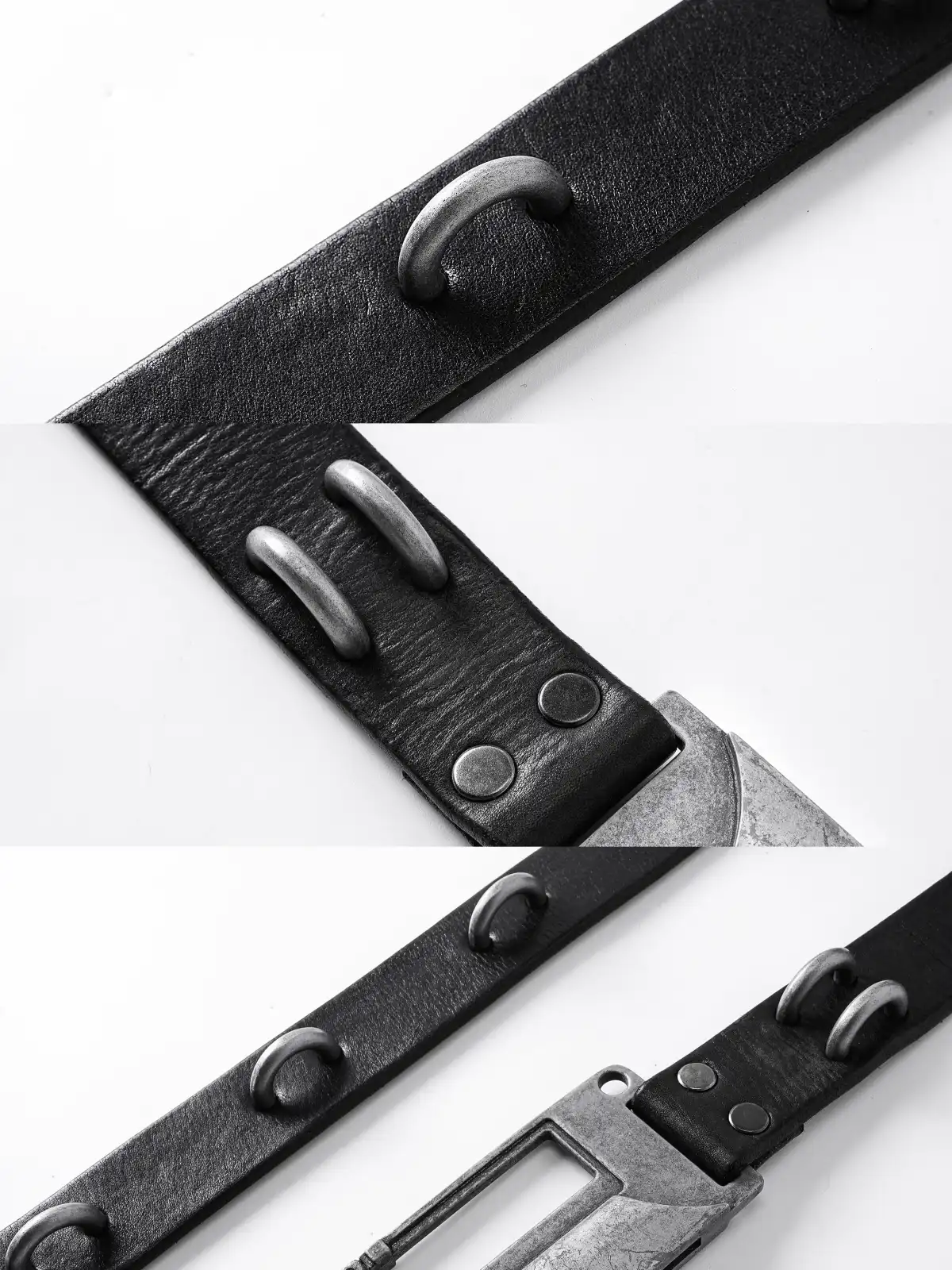 REBEL WAVE丨BΣLA Military Leather Belt - Steel Ring & Blade Buckle