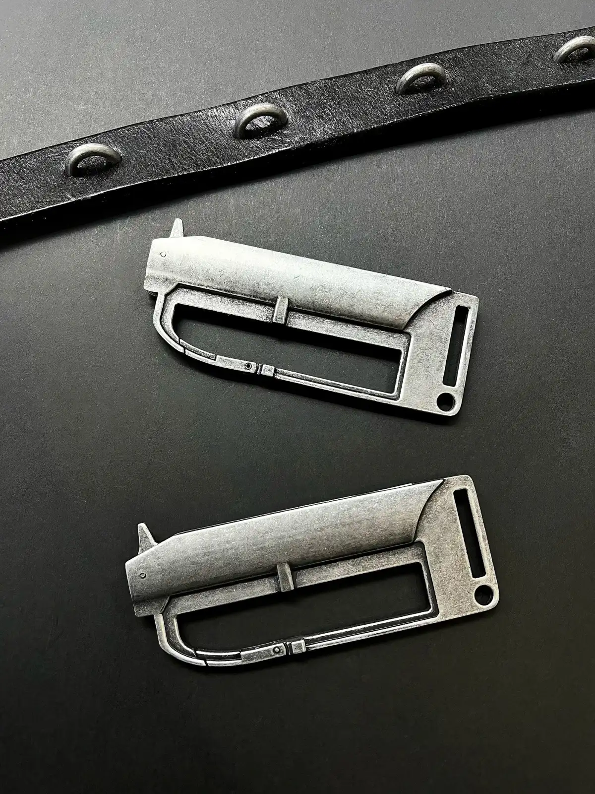 REBEL WAVE丨BΣLA Military Leather Belt - Steel Ring & Blade Buckle