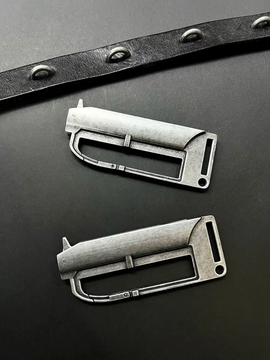 REBEL WAVE丨BΣLA Military Leather Belt - Steel Ring & Blade Buckle - 4