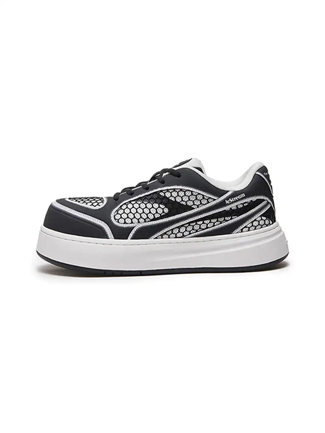 LeStream | Black & White Mesh Derby Shoes