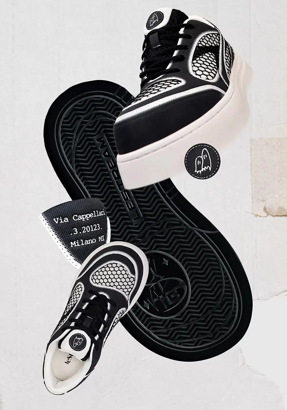 LeStream | Black & White Mesh Derby Shoes