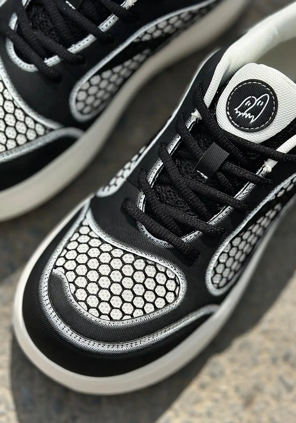 LeStream | Black & White Mesh Derby Shoes