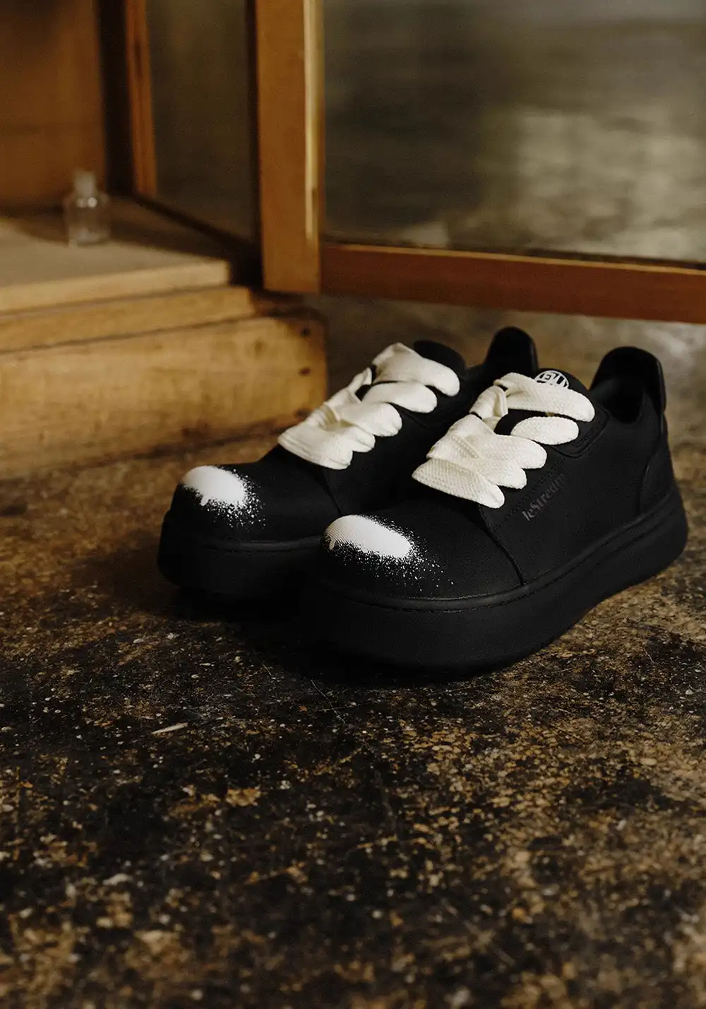 LeStream | Spray-Painted Chunky Derby Shoes