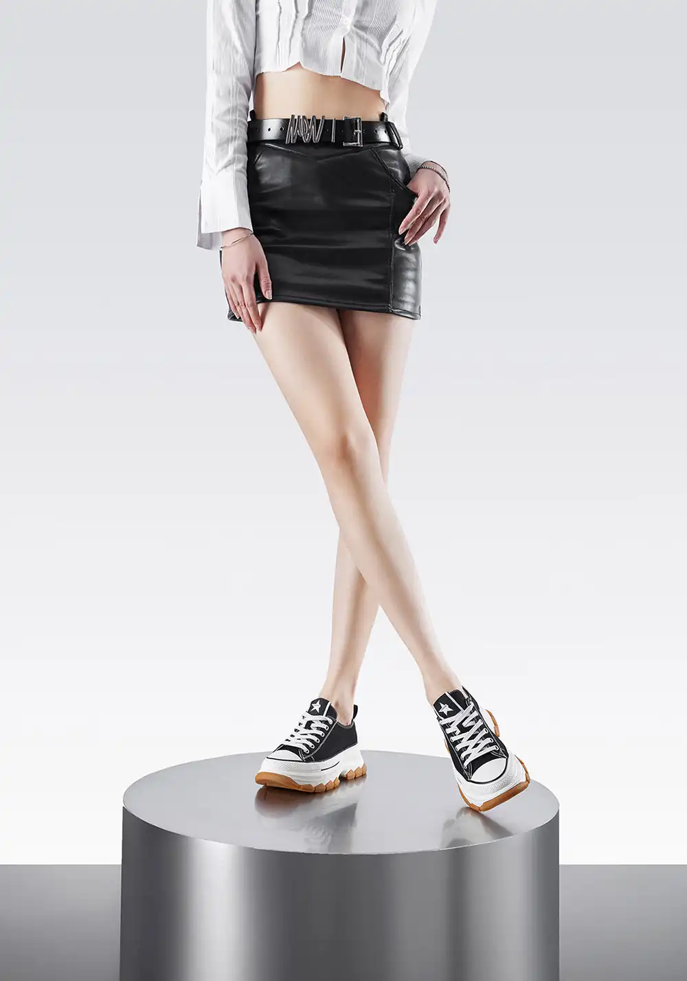 CHERYKALLY | Chunky White Canvas Sneakers 