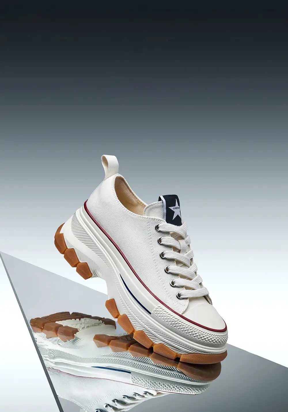 CHERYKALLY | Chunky White Canvas Sneakers 