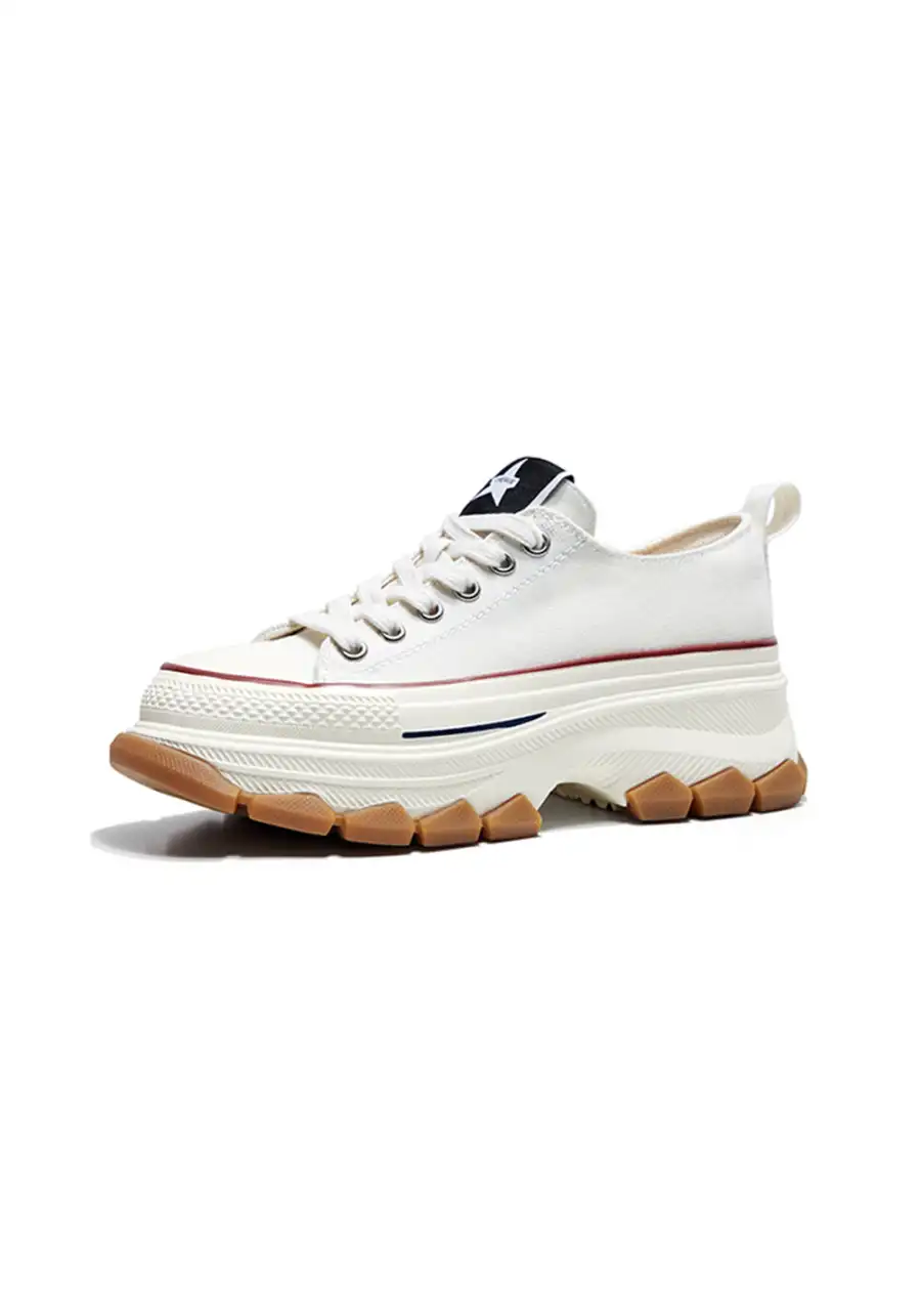 CHERYKALLY | Chunky White Canvas Sneakers  - 3