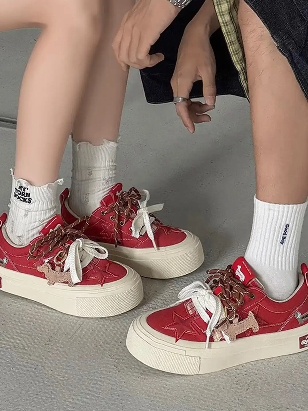 KAALIXTO | Dachshund Star Canvas Platform Sneakers