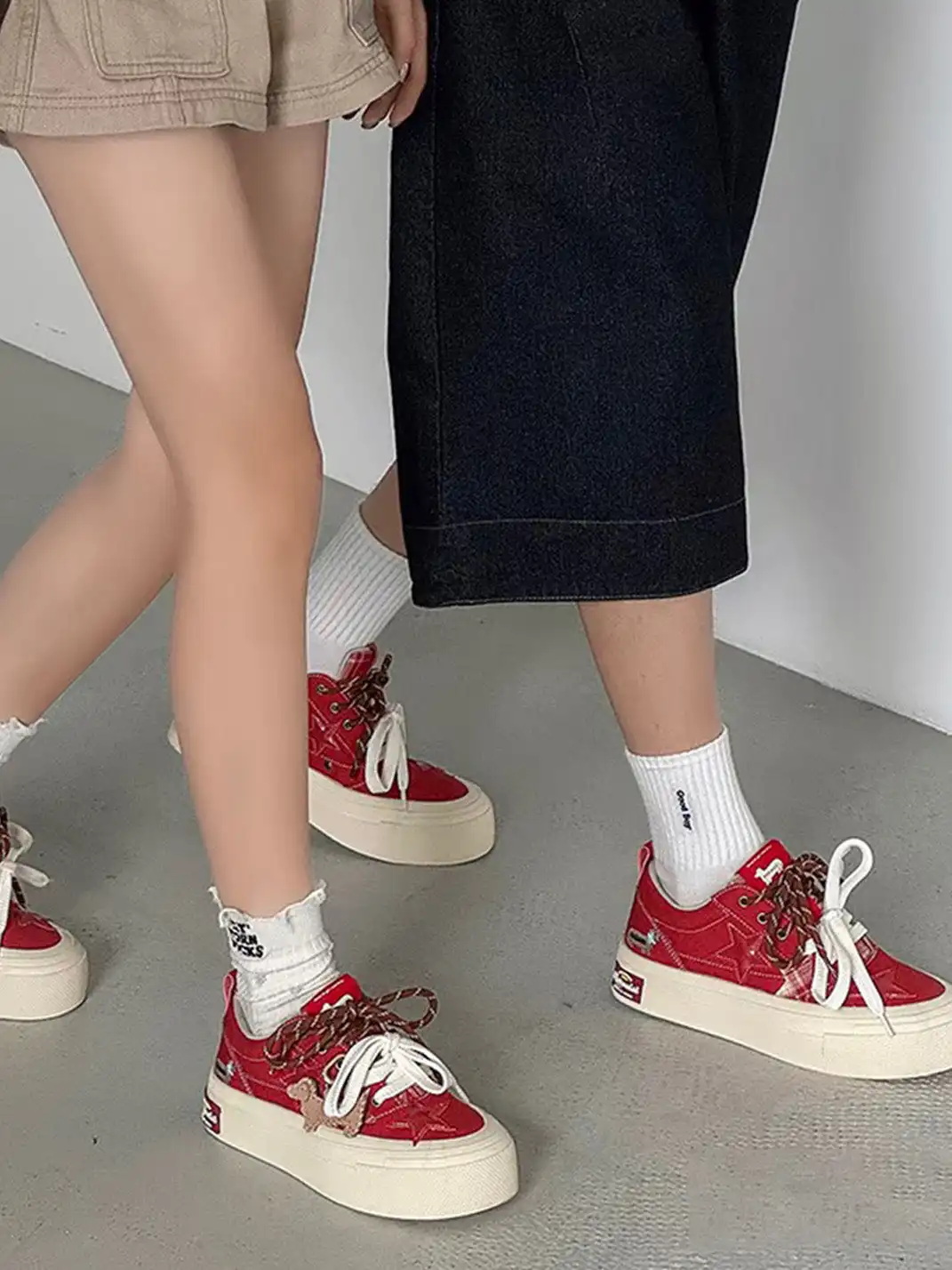 KAALIXTO | Dachshund Star Canvas Platform Sneakers