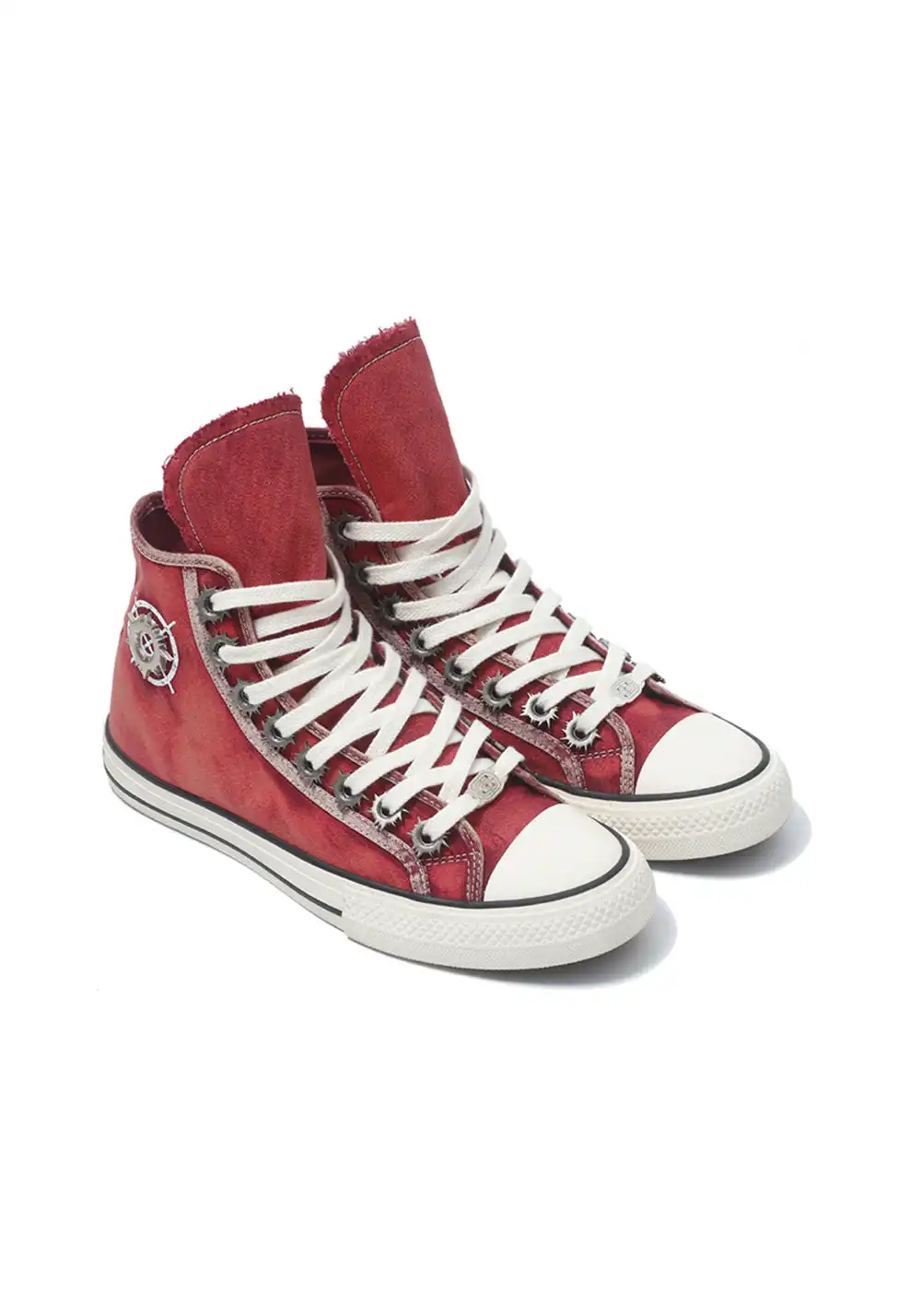 Roman Catcher | Distressed High Top Canvas Shoes-Red