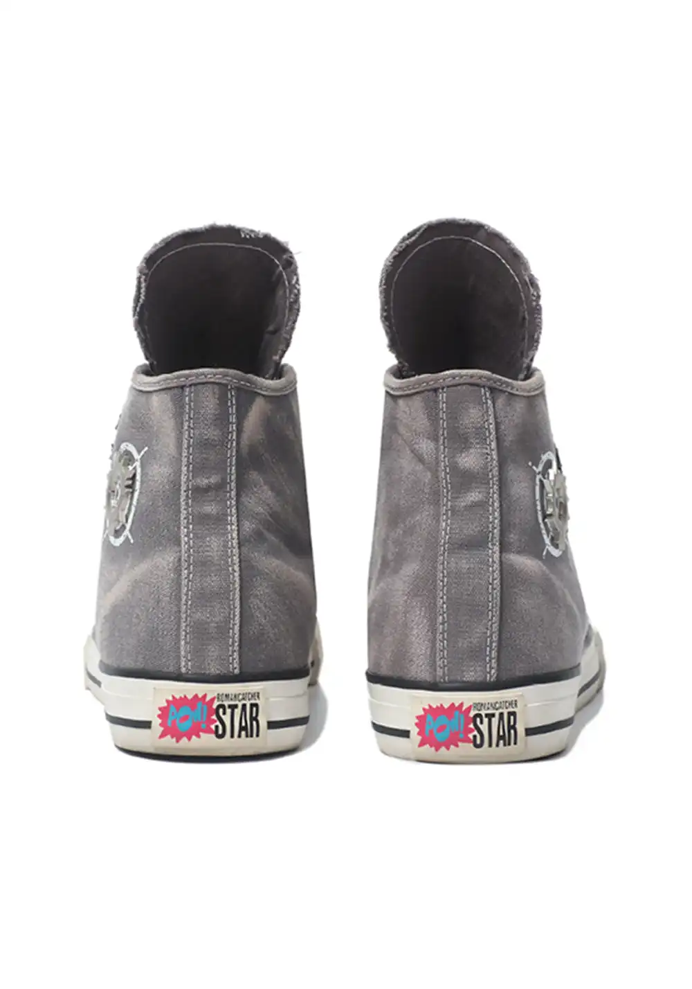Roman Catcher | Distressed High Top Canvas Shoes-Gray
