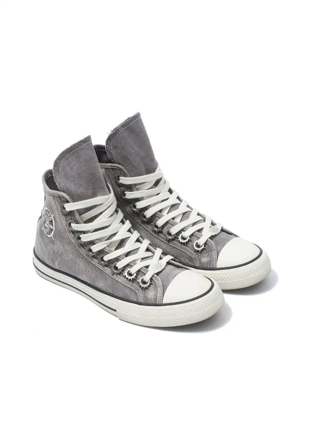 Roman Catcher | Distressed High Top Canvas Shoes-Gray