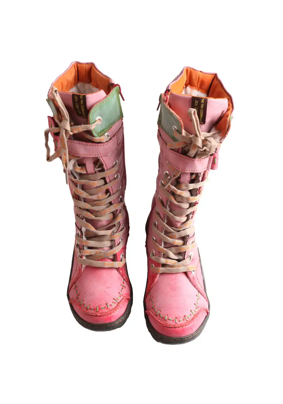 TMA EYES | Washed PU Y2K Style Snow Boots - 4