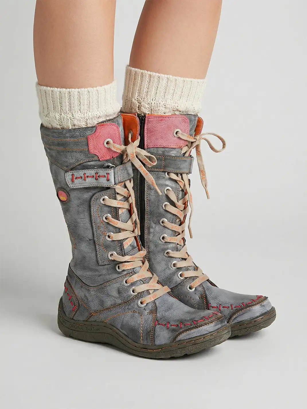 TMA EYES | Washed PU Y2K Style Snow Boots - fleece lined