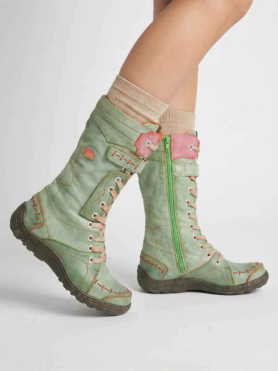 TMA EYES | Washed PU Y2K Style Snow Boots - fleece lined
