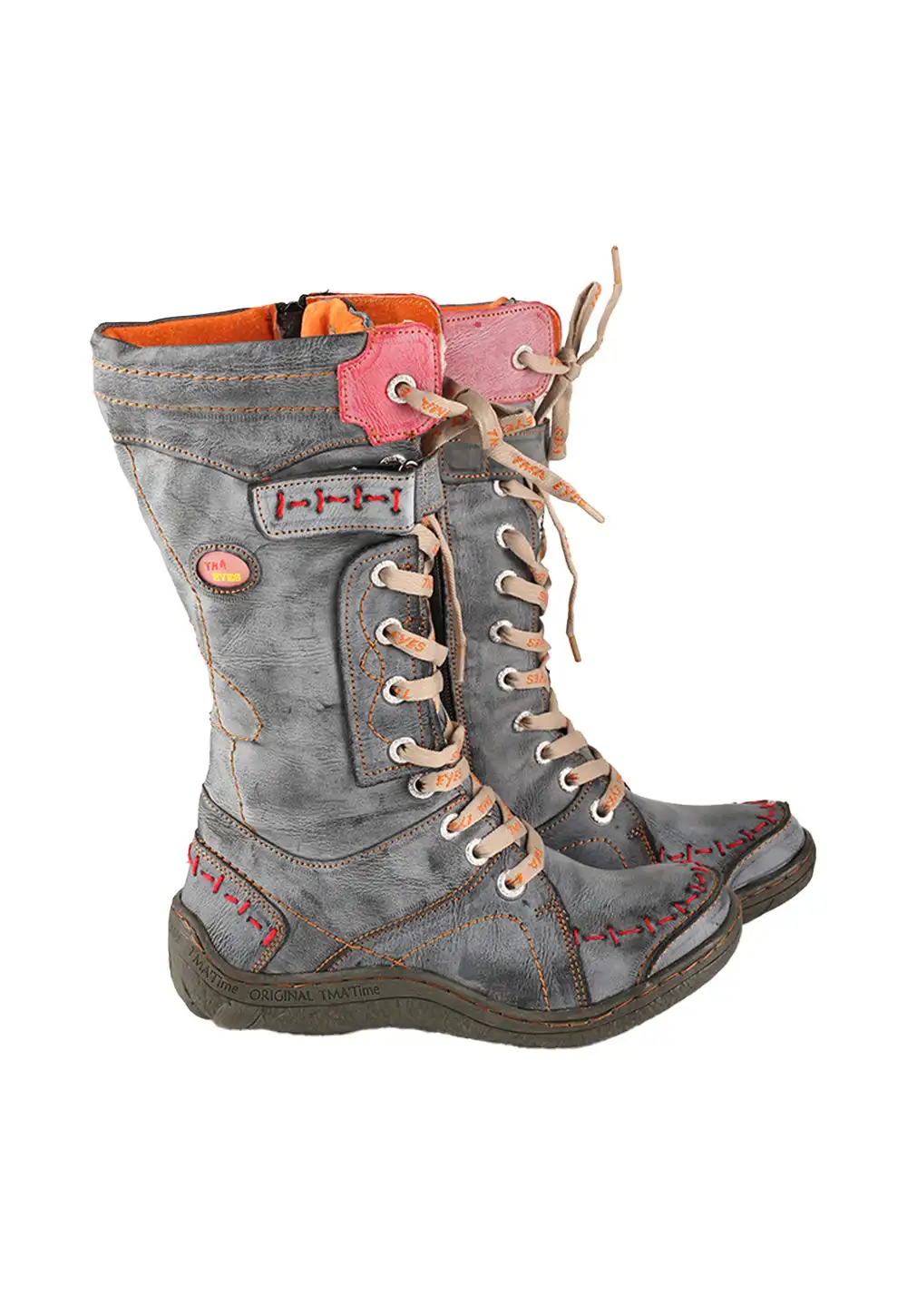 TMA EYES | Washed PU Y2K Style Snow Boots - fleece lined