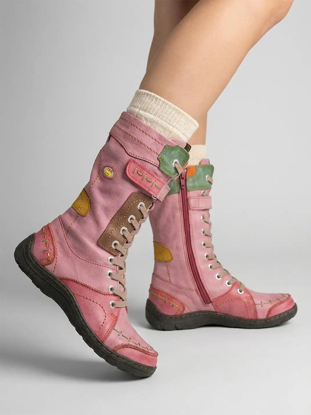 TMA EYES | Washed PU Y2K Style Snow Boots - fleece lined