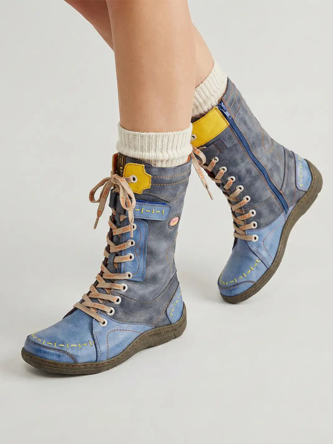 TMA EYES | Washed PU Y2K Style Snow Boots - fleece lined