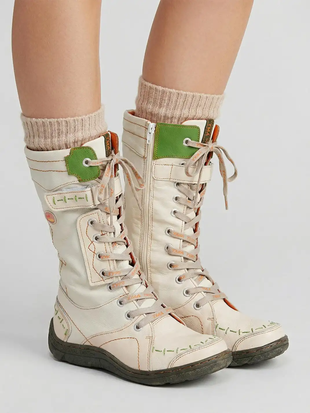 TMA EYES | Washed PU Y2K Style Snow Boots - fleece lined