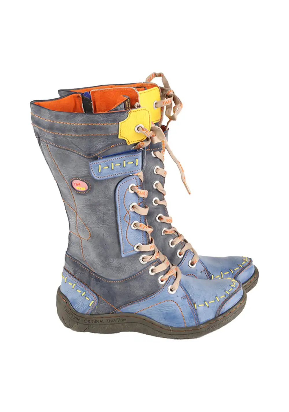 TMA EYES | Washed PU Y2K Style Snow Boots - fleece lined