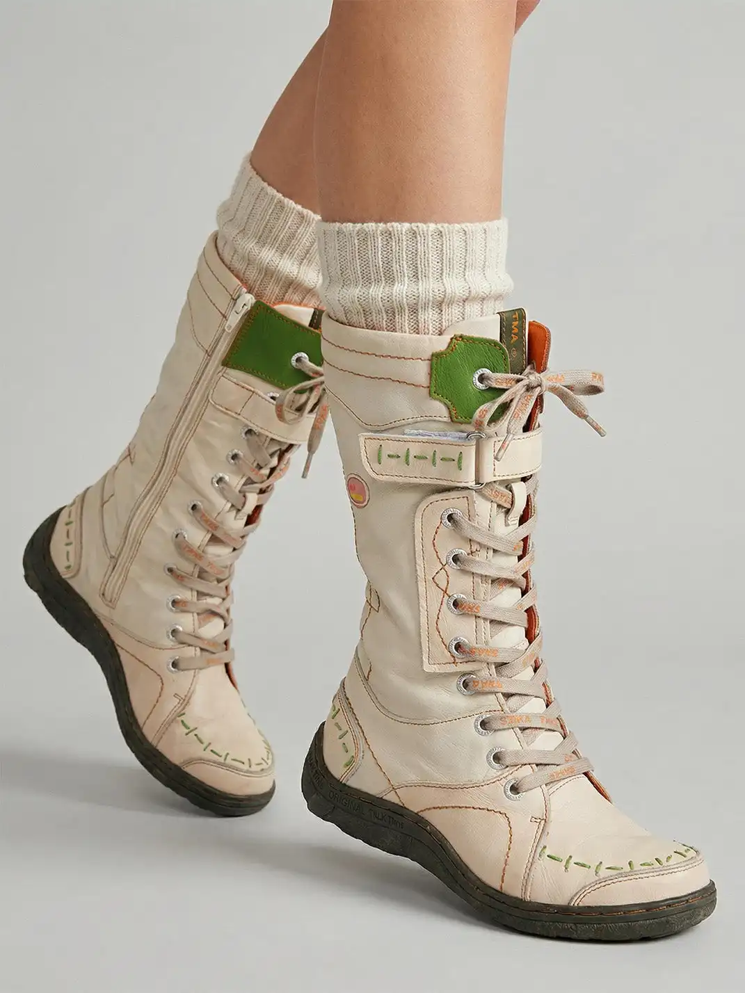 TMA EYES | Washed PU Y2K Style Snow Boots - fleece lined