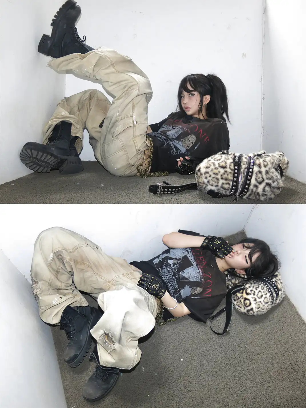 REGEN ZONE | Studded Leather Boxing Biker Gloves