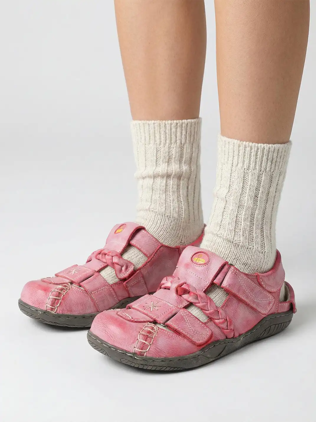 TMA EYES | Vintage French Hollow Out Sandals-Pink