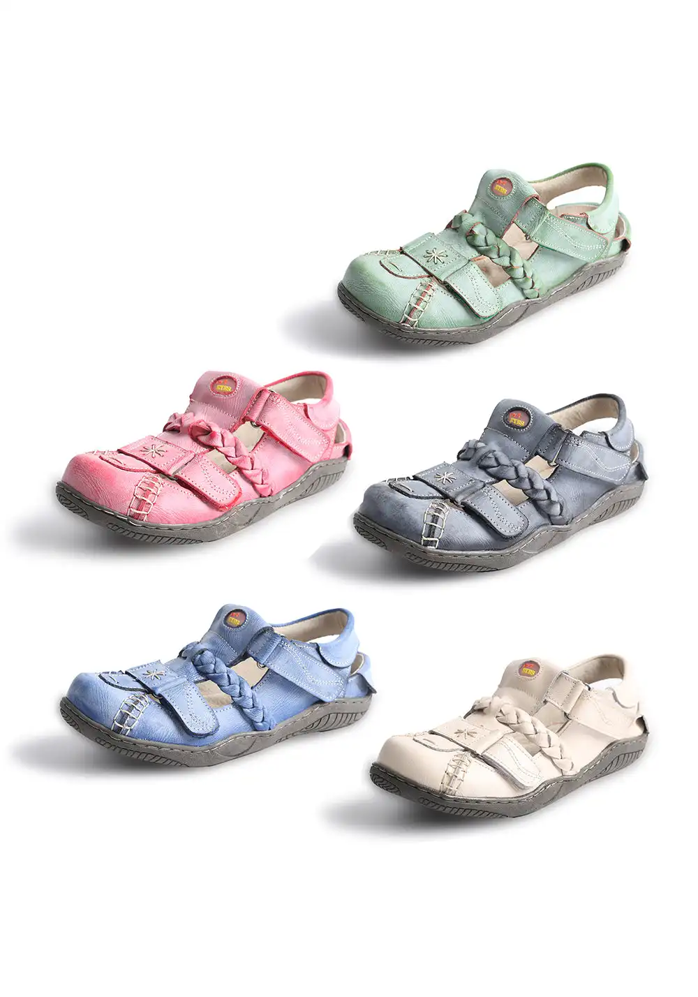 TMA EYES | Vintage French Hollow Out Sandals-Blue&Black